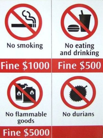 Singapore warning symbols